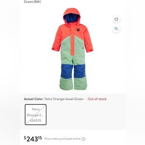 BURTON || toddler snow suit